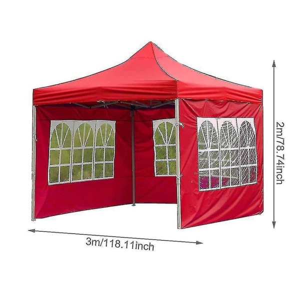 Garden Oxford Gazebo Marquee Partytelt Sammenleggbart Vanntett Outdoor Surround Canvas Telt-yky - Perfet Red