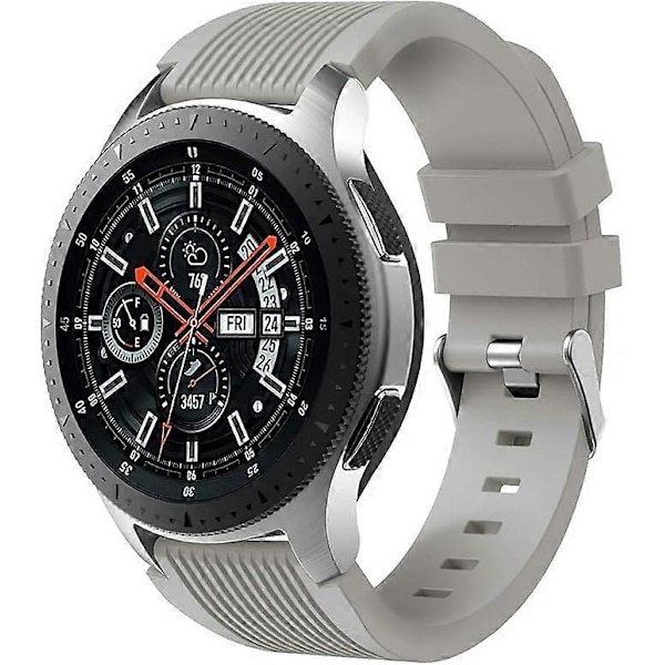 Remm for Samsung Galaxy Watch 46mm Myk Silikon Sport Armbånd Erstatning 22mm for Menn Kvinner-Perfekt Gray