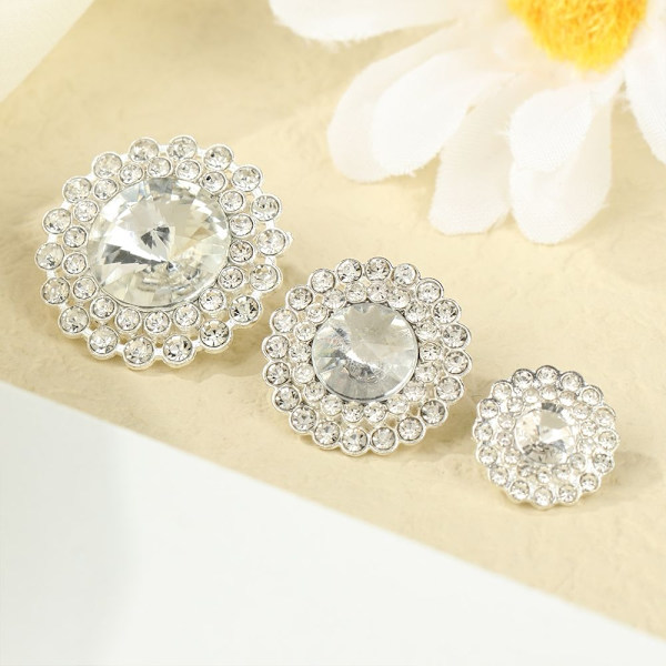 10 stk/sæt metal rhinestone knapper skjorte knapper 25MM - Perfet