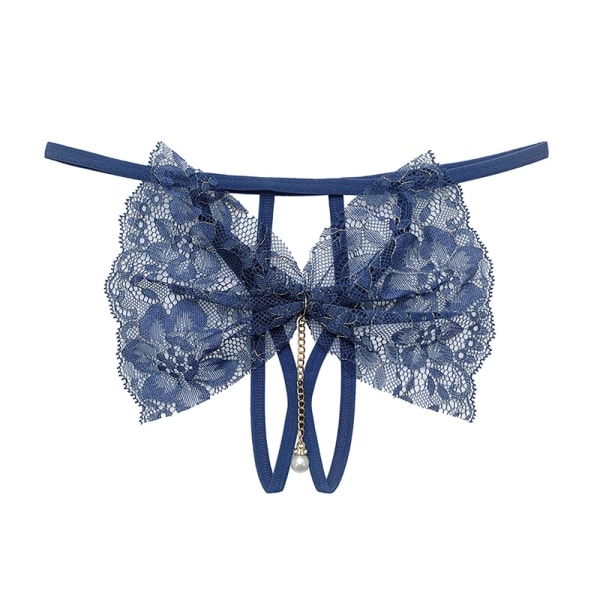 Seksikkäät alusvaatteet stringit avoimet haarahousut Pitsi Bowknot alusvaatteet Crot - Perfet Dark blue