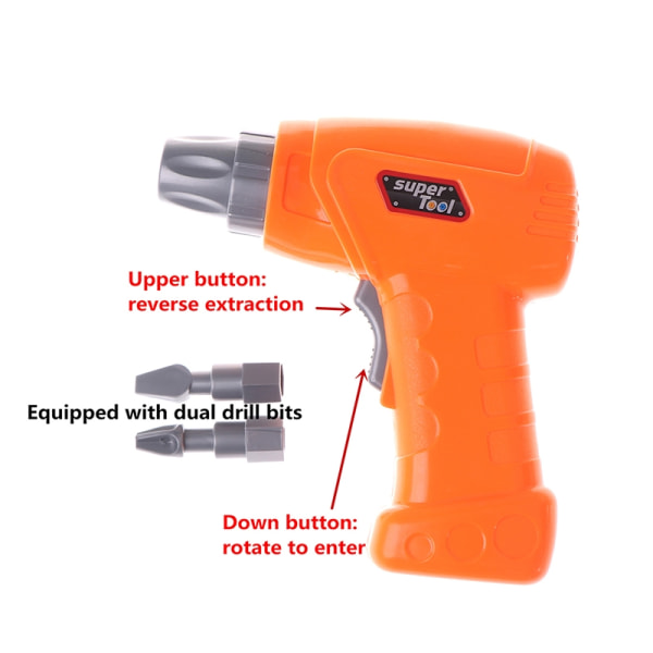 DIY Elektrisk Drill Skrue Mutter Demontering Kreative Puslespill Leker - Perfet Orange