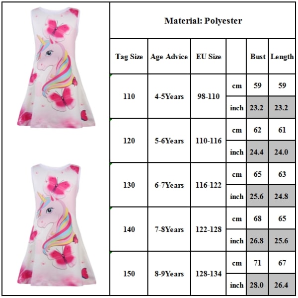 Unicorn Floral ærmeløs kjole til piger - perfekt pink 120