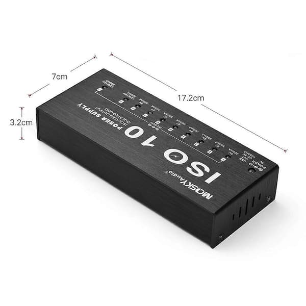 -10 Gitarr Effekt Pedal Strömförsörjning 10 Isolerade DC Utgångar/ 5V USB Utgång, Skydd Gitarr Tillbehör-Perfekt
