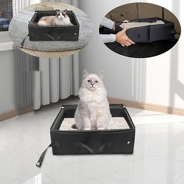 Portabel katttoalett Rese-kattlåda Portabel kattlåda Vikbar kattlåda-Perfekt