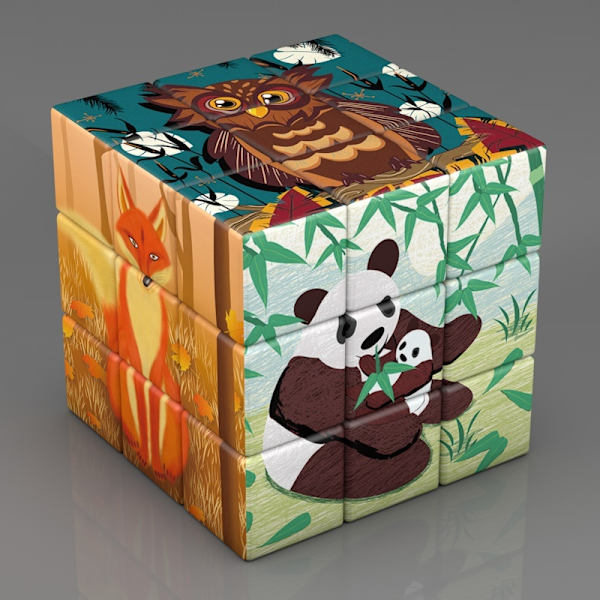 Kid Magic Cube Studentutbildning Matematik Kemi Fysik Kunskap 3x3x3 pussel cube toy för barn som lär sig Magico Cubo-Perfet Dark Khaki
