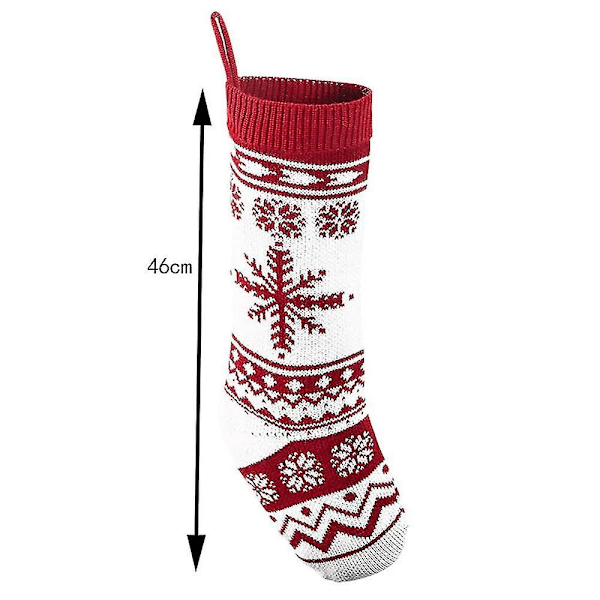 2 Pak Knit Jule Strømper, til Familie Juletræ Pynt, Julefest Dekorationer-Perfekt Snowflake * Double Deer