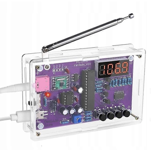 FM Radio Digitalt Display med Kabinett DIY Kit-Perfekt