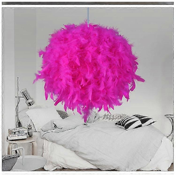 Fjäderlätt Skärm för Takhängande Ljus 30cm Fluffig Lampskärm Lampskärm Ljusskärm för Lampa-Perfekt
