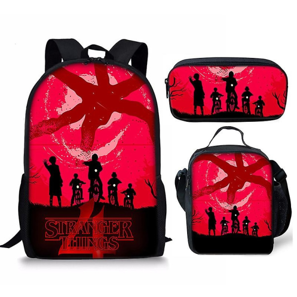 Stranger Things4 Student Skolväska Barn Unisex ryggsäck Lunchväska - Perfet 15 pen bag