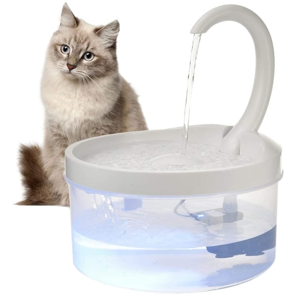 Cat dricksfontän med filter Automatisk vattendispenser USB vattenpump för husdjur med LED-ljus - Perfet