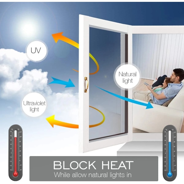 Envägs spegelfönsterfilm Sekretess Window Film Privacy Sun Blocking Glass Tarra - Perfet Black-silver 40x300 cm