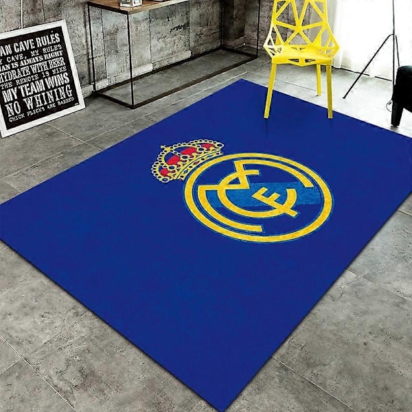 Retro Teppe Fotballklubb Mykt Sklisikkert Svært Absorberende Teppe Egnet for Studierom-Perfekt Real Madrid 60x90cm