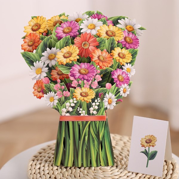 3D äitienpäivä onnittelukortti nippu paperista veistettyjä kukkia lahja - täydellinen 6