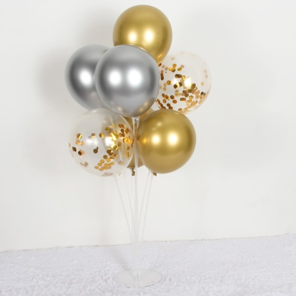 ballongstativ 2 set ballongstativ bordsdekoration ballongfestträd 14 guldballonger för examensbröllopsfödelsedagsfest... - Perfet