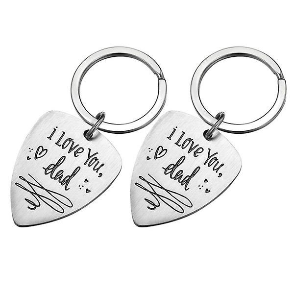 2 kpl titaaniteräksinen avaimenperä Creative Letters I Love You Dad avaimenperä Käytännöllinen avaimenperä isänpäivälahja (teräksen väri) - Perfet