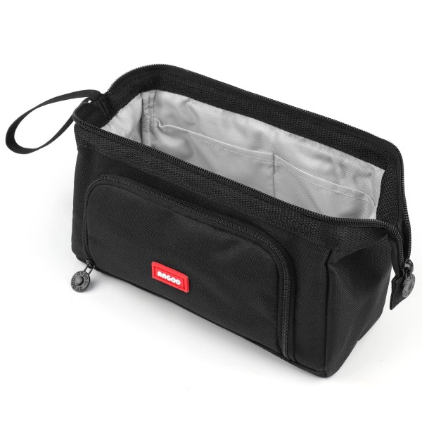 Stort blyanthus Glidelås Skrivepapir Organizer Duarable Black - Perfet