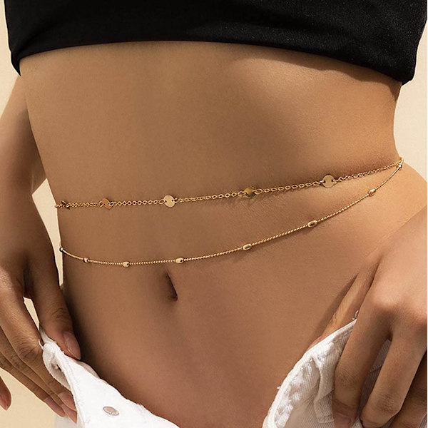 Bead midja kedja paljett magkedjor lager strand midja smycken - Perfet