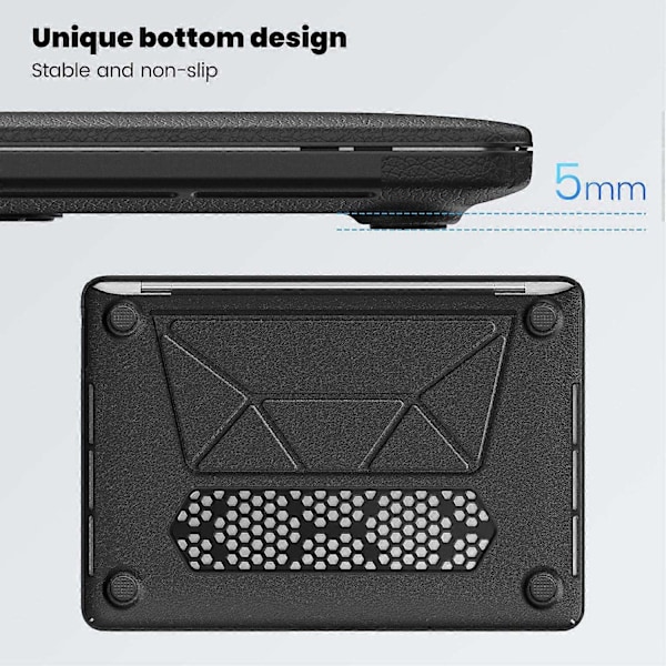 Kompatibel med MacBook Pro 13 tum (2022) (2020) (2018) M1 M2 A2289 A2251 A2159 A1989 A1706 A1708 Laptopfodral A-Perfet Black