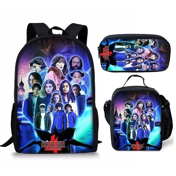 Stranger Things4 Student Skoletaske Børne Unisex Rygsæk Madpakke - Perfet 13 Take meal backpack