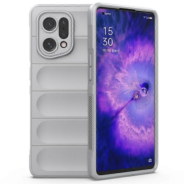 för Oppo Find X5 Stötsäkert Flexibelt Mjukt TPU Halkfritt Kant Mobiltelefon Skydd Robust Baksida - Perfet Light Grey