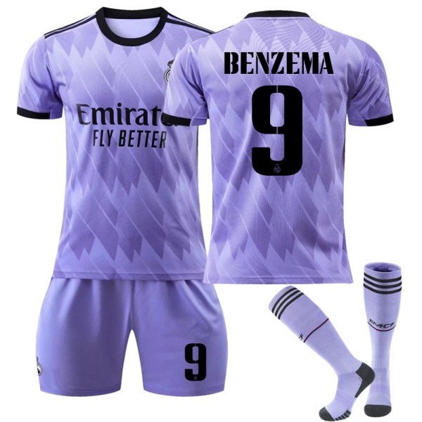 Uusi kausi 2022-2023 Real Madridin jalkapallopaidan jalkapallopuvut - Perfet BENZEMA 9 Kids 18(100-110CM)