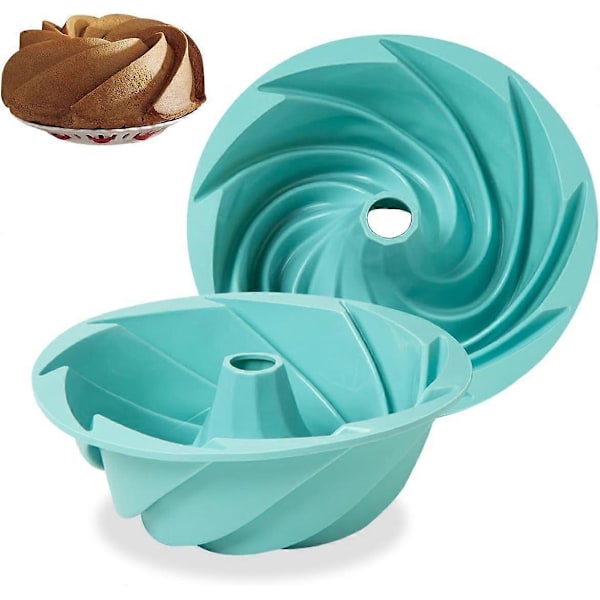 Silikone Slidsede Pander, 2 Stykker Non-stick Bageforme til Kage, Gelé, Gelatine, Brød, Gelatine, 24 cm (Blå)-Perfet