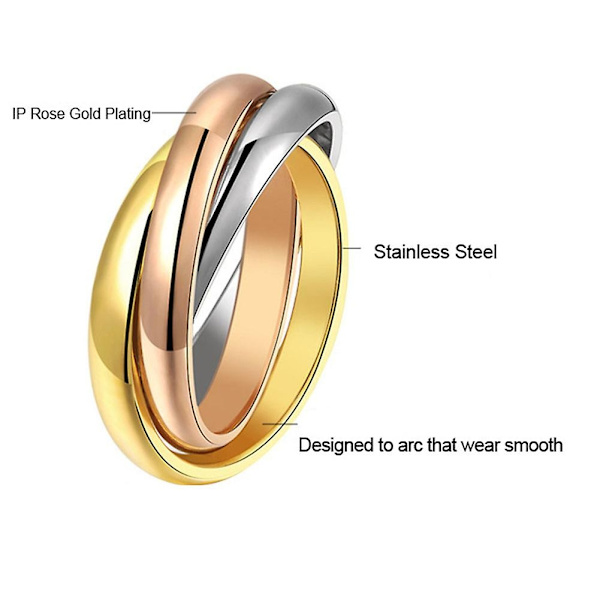 Party Women Minimalist Linked Triple Circle Sormus Korut Ystävänpäivä Lahja - Perfet 19mm
