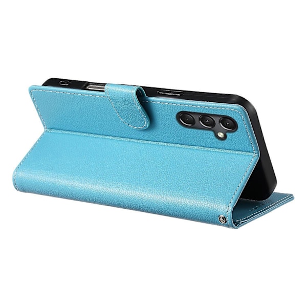 Yhteensopiva Samsung Galaxy A24 4G (162,1 x 77,6 x 8,3 mm) Kotelo Nahkainen Lukko Lompakko Jalusta Puhelinkotelo - Perfet Sky Blue