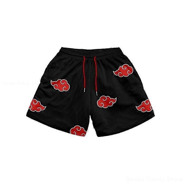 Naruto Akatsuki Miesten Lyhyet Housut Kesäinen Rento Uima-asu Anime Hengittävät Rantashortsit Collegehousut Juoksu Fitness Housut Lahja-Täydellinen Akatsuki 4 L
