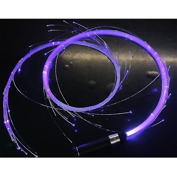 Fargerik LED Dance Flash Optisk Fiberpisk Atmosfærisk Lampe Rekvisitt 7 Farger Dance Whip-Perfet Purple
