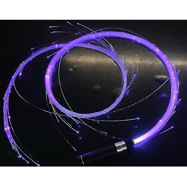 Färgglad LED-dansblinkande optisk fiberpiska atmosfärslampa rekvisita 7 färger danspiska-Perfekt Purple