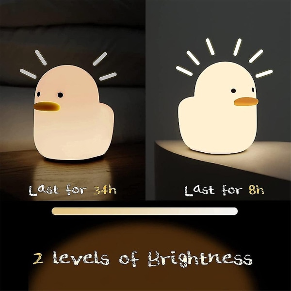 Led Duck Night Light USB Silikon sänglampa Touch Control och timer - Perfet