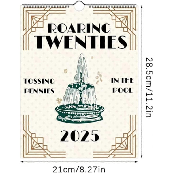 Roaring Twenties -kalenteri 2025, TS-lyriikkakalenteri 2025, Taylor-kalenteri 2025, Seinäkalenteri Hauska kalenteri Joululahja - Täydellinen 1PCS