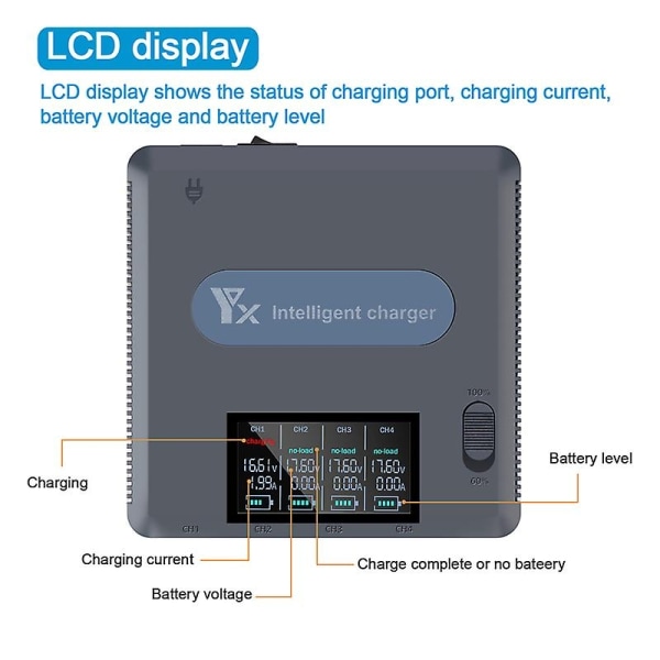 6 in 1 Quick Charger Hub Älykäs pikalaturi-akku-LED USB -latauskeskittimet power Dji Mavic 2 Pro/2 Zoom Drone - Perfet