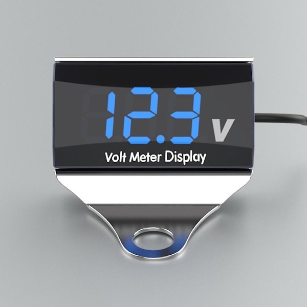 Motorcykel DC 10-150V Digital Voltmeter LED Display Vattentät Spänningstestare Batteriövervakare Mätare-Perfet Silver