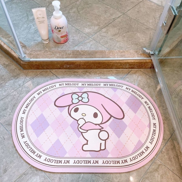 Sanrio mat toiletabsorberende hurtigtørrende skridsikker gulvmåtte - Perfet Kulomi