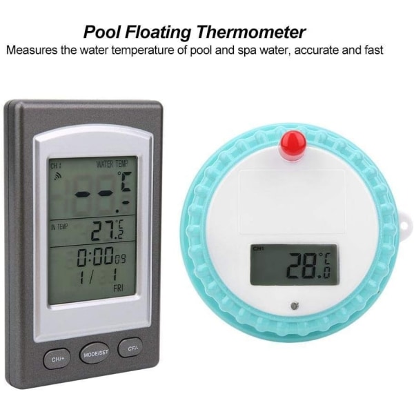 Trådløst termometer, trådløs digital svømmebassengtemperatur - Perfet