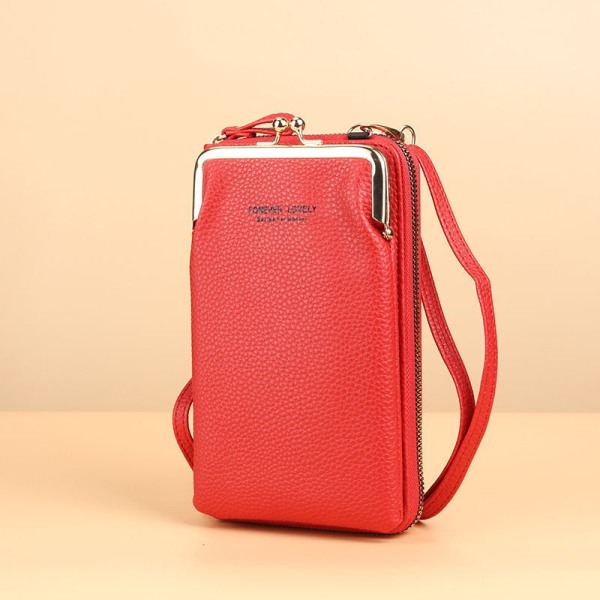 Mobiltaske Pung Kortholder Taske med skulderrem - Perfet Red