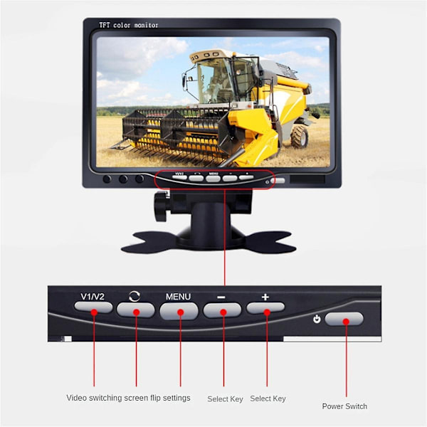 Bilkamera AHD Bakkamera med Monitor för Lastbilsparkering Trailer 24V Backkamera, Backbild 7 Tums Bilmonitor, 10m-Perfet