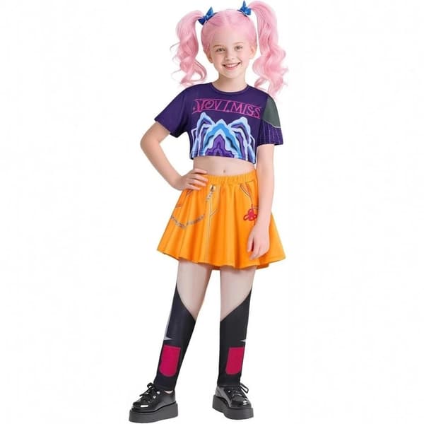 2025 Demon Hunter K-Pop Kostym | Halloween Flickor Cosplay Kostym (Skor Ingår Ej)-Perfekt 140cm