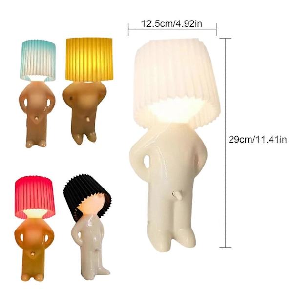 Blyg Man Lampa, Kreativ Bordlampa för Buspojkar Rolig Liten Bord Blyg Man Lampa - Perfekt Yellow