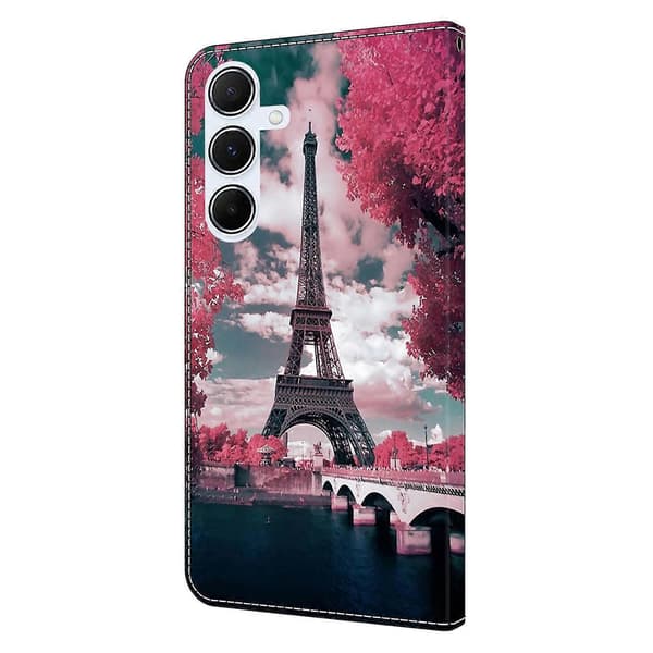 til Samsung Galaxy S24 FE Wallet Case Mønsterprint Støtte Læder Flip Telefon Cover - Perfet Eiffel Tower
