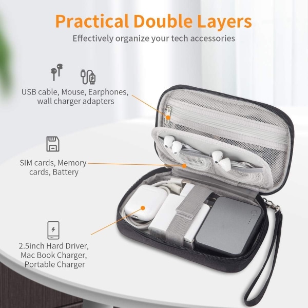 Liten oppbevaringspose, kabelbag, 2 stk for reise - Perfet
