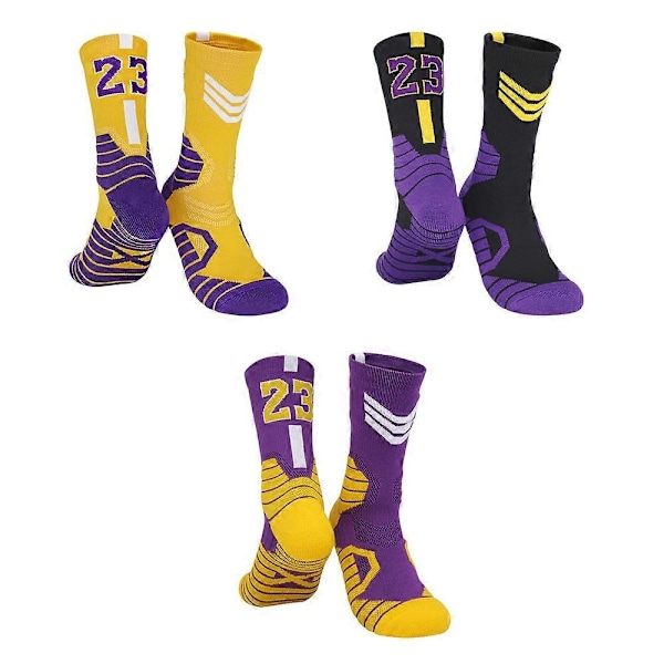 Basketballstrømper, 3-pak polstrede sportsstrømper Crew Socks til mænd og kvinder - Perfekt style3724