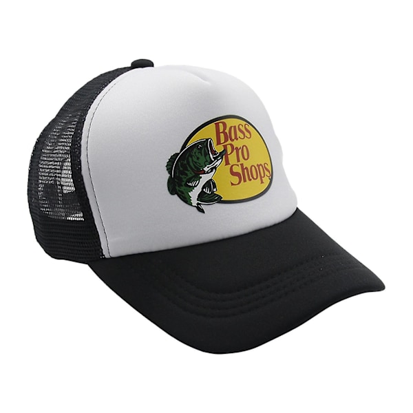 Bass Pro Shop Outdoor Hat Trucker Mesh Cap - Mænd og kvinder One Size Fits All Snapback Closure - Perfekt til jagt og fiskeri White 0