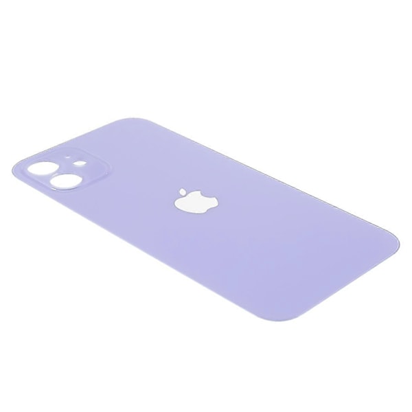 Kompatibel med iPhone 12 Batteri Hus Cover Reparationsdel (Kamera Linse Ring Hul Standard Version) - Rød-Perfet Purple