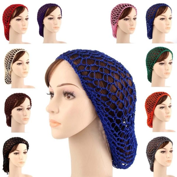 Virkattu Hairnet Snood -hiuspanta SININEN - Perfet