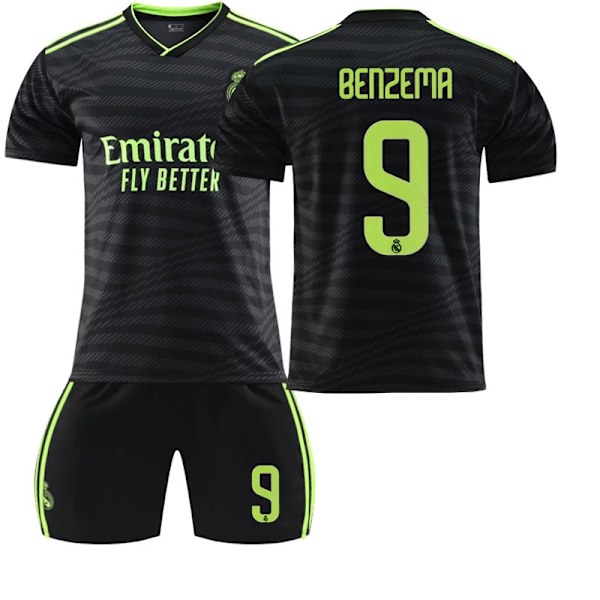 22 Real Madrid tröja 2 Borta NR. 9 Benzema skjorta - Perfet #M