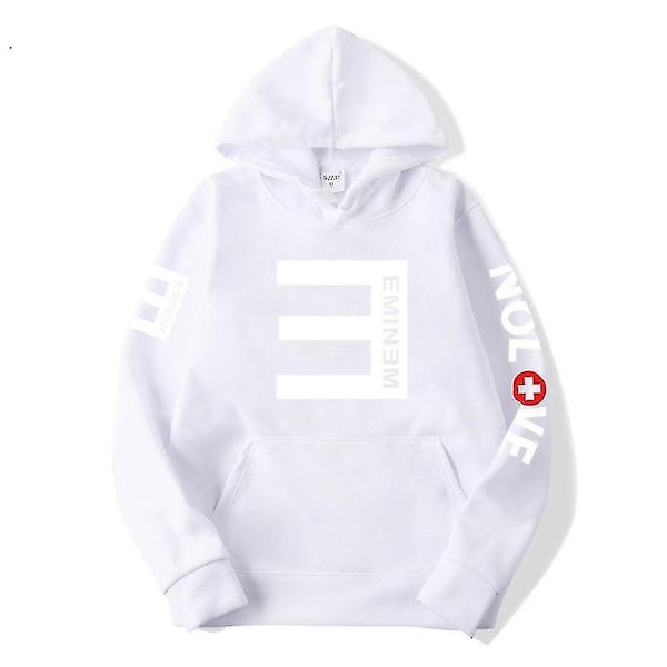 Eminem Sweatshirt Eminem Anti-e Hip-hop Tyk Pullover Sweatshirt til Mænd og Kvinder Hoodie-Perfet white L