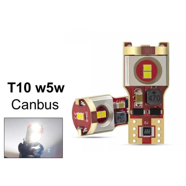 T w5w Canbus 6000k Led-lampor med 15st 2835SMD-chip 2-pack - Perfet white